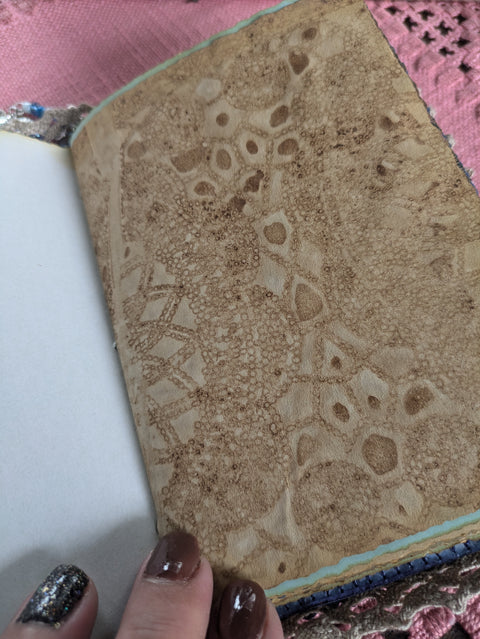 small journal "Sailing Ship" with lace cover // handmade by Beate