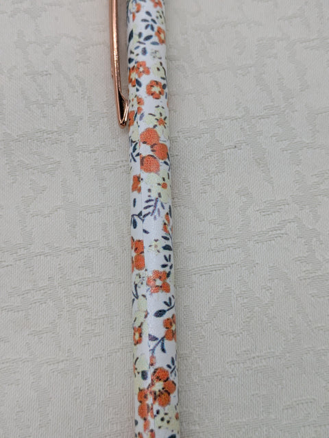 Kugelschreiber mit Motiv "beige / orange floral" // Papier & Feder