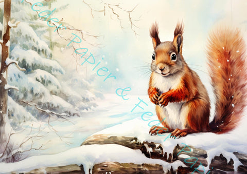 Design paper "Winter Woodland" // "small format" on DIN A 4 // 6 pages + a bonus page