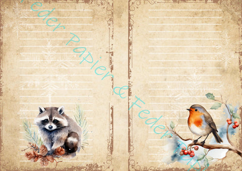 Design paper "Winter Woodland" // "small format" on DIN A 4 // 6 pages + a bonus page