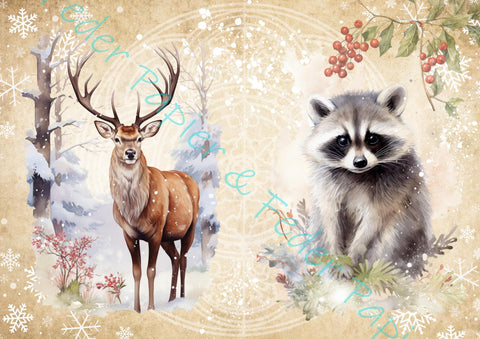 Design paper "Winter Woodland" // "small format" on DIN A 4 // 6 pages + a bonus page