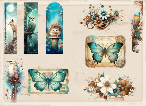 Ephemera-Avis for the paper set "Fantasy Forest" // 12 pages // DIN A 5 // printed double-sided