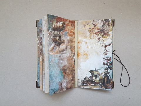 Slimline Journal to decorate yourself “Mists Of Toolbox Town” // handmade by Melly 