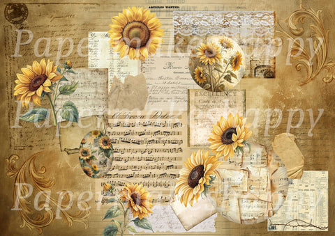 "Sunflowers" // Papermakeshappy // 7 Blatt Designpapier // doppelseitig bedruckt