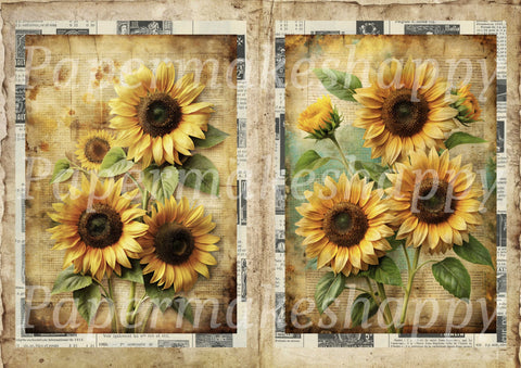 "Sunflowers" // Papermakeshappy // 7 Blatt Designpapier // doppelseitig bedruckt
