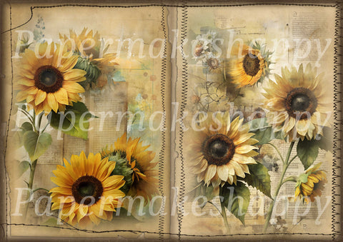 "Sunflowers" // Papermakeshappy // 7 Blatt Designpapier // doppelseitig bedruckt