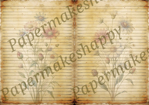 "Vintage Wildflowers" // Papermakeshappy // 9 Blatt Designpapier // doppelseitig bedruckt
