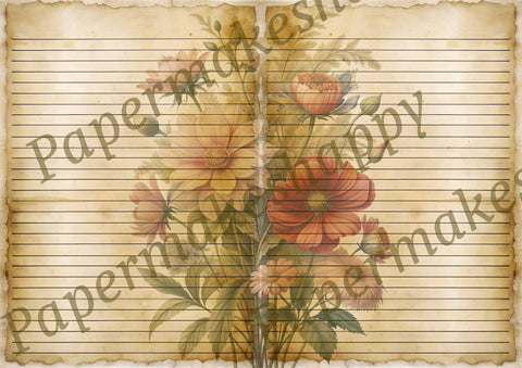 "Vintage Wildflowers" // Papermakeshappy // 9 Blatt Designpapier // doppelseitig bedruckt