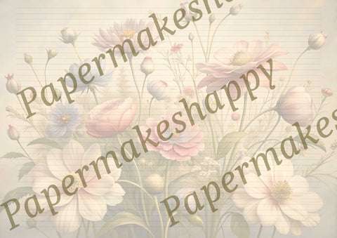 "Vintage Wildflowers" // Papermakeshappy // 9 Blatt Designpapier // doppelseitig bedruckt