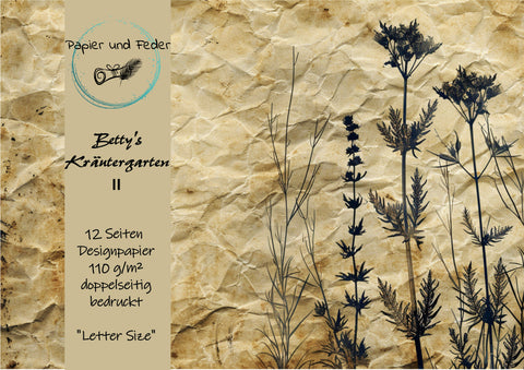 Design paper "Betty's Herb Garden II" // 12 pages // Letter Size // printed double-sided