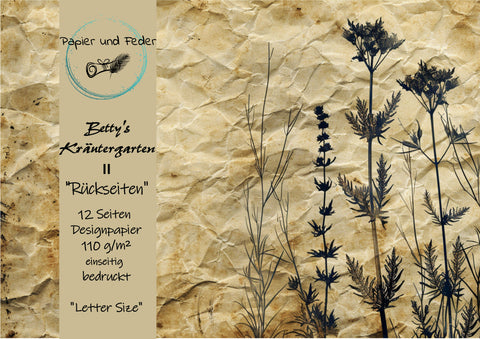 Design paper "Betty's Herb Garden II" // 12 pages // Letter Size // printed on ONE SIDE (back)