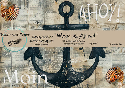 Designpapier "Moin & Ahoy" // "KLEINES FORMAT" auf DIN A 4 // 9 Seiten + eine Bonusseite