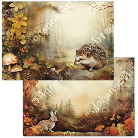 "Woodland Animals" // AgnesJohanna Art // 7 sheets of design paper // printed on both sides 