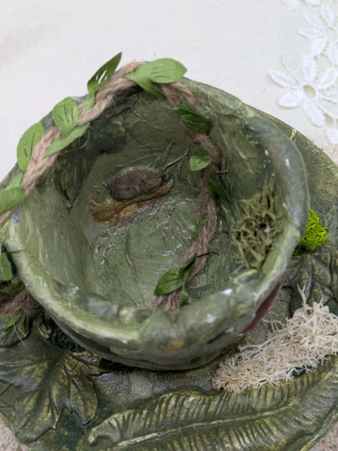 Deko-Tasse mit Teller // für Teelichter // by Ute (Lucaniabelle)