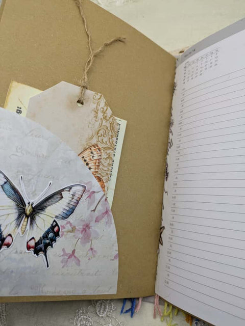 Kalenderbuch 2026 "Die vier Jahreszeiten" (braun) // groß // handgemacht von Sina