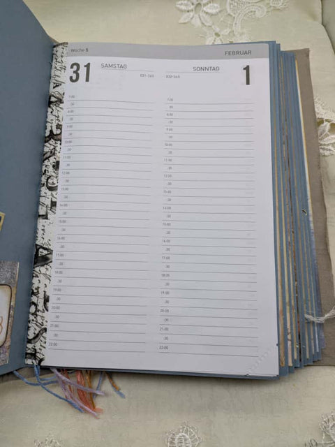 Kalenderbuch 2026 "Die vier Jahreszeiten" (blau) // groß // handgemacht von Sina