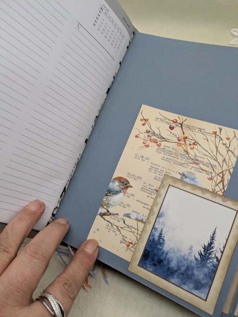 Kalenderbuch 2026 "Die vier Jahreszeiten" (blau) // groß // handgemacht von Sina