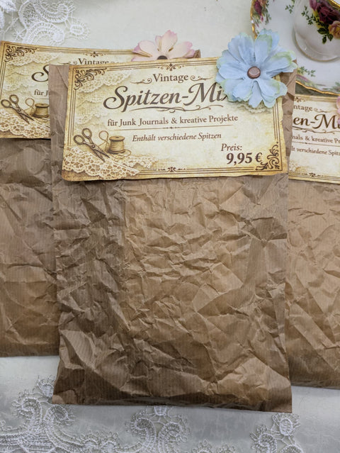 Vintage Spitzen-Set – 9 Stück für Journals & kreative Projekte