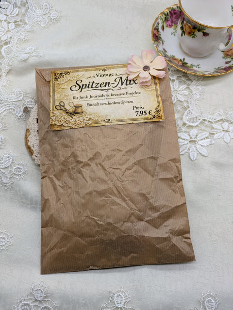ACHTUNG! Neuer Inhalt! Vintage Spitzen-Set – 9 Stück für Journals & kreative Projekte