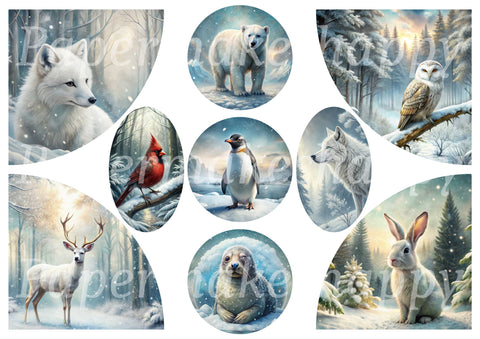 "Winter Animals" // Papermakeshappy // Ephemera-Set // 200 g/m²