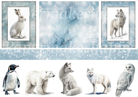 "Winter Animals" // Papermakeshappy // Ephemera-Set // 200 g/m²