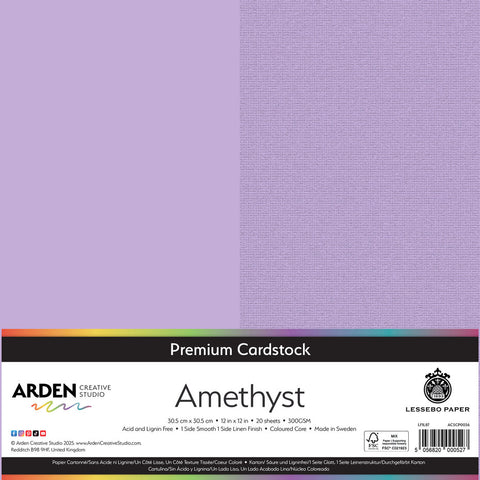 3 stk Premium Cardstock // 12x12 inch (30,5cmx30,5cm) // "Amethyst" // Arden Creative Studio