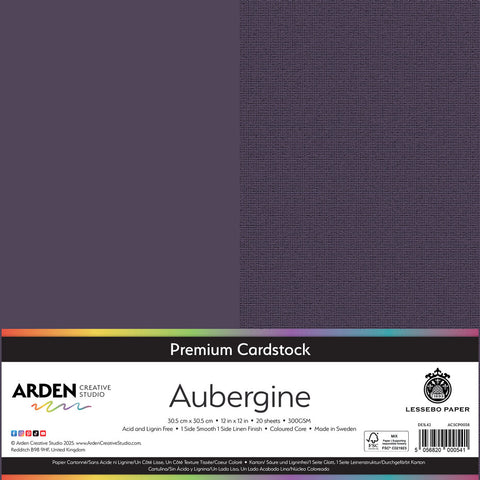 3 stk Premium Cardstock // 12x12 inch (30,5cmx30,5cm) // "Aubergine" // Arden Creative Studio