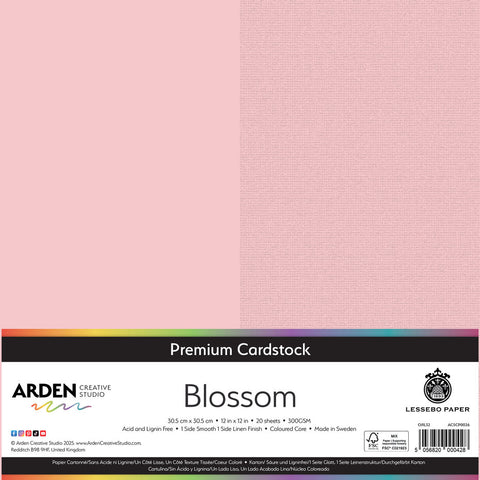 3 stk Premium Cardstock // 12x12 inch (30,5cmx30,5cm) // "Blossom" // Arden Creative Studio