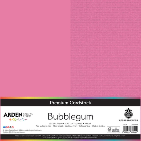 3 stk Premium Cardstock // 12x12 inch (30,5cmx30,5cm) // "Bubblegum" // Arden Creative Studio