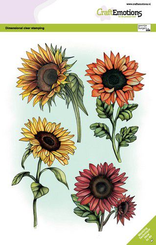 Craft Emotions // Stempel A 5 // "Sonnenblumen"