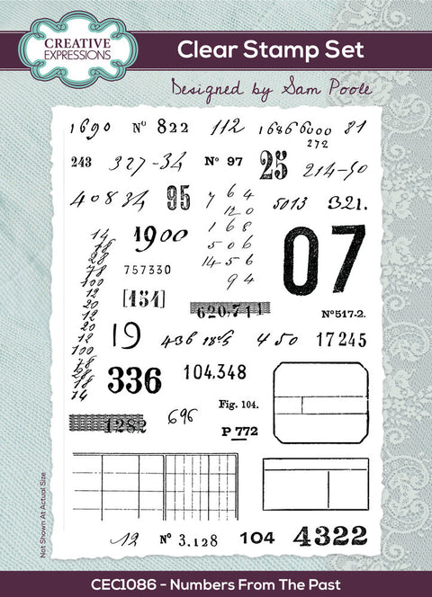 Creative Expressions Stamp A 5 // Sam Poole // "Numbers from the past" 