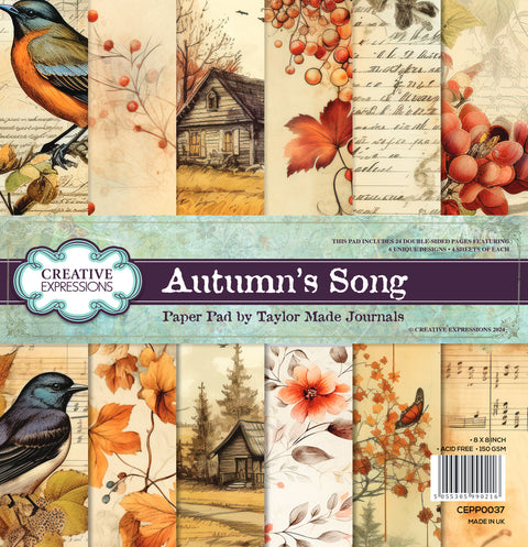 "Autumn Song" by Taylor Made Journals // Creative Expressions // 8 x 8 inch Paper Pad