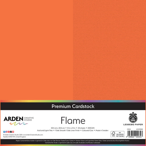 3 stk Premium Cardstock // 12x12 inch (30,5cmx30,5cm) // "Flame" // Arden Creative Studio