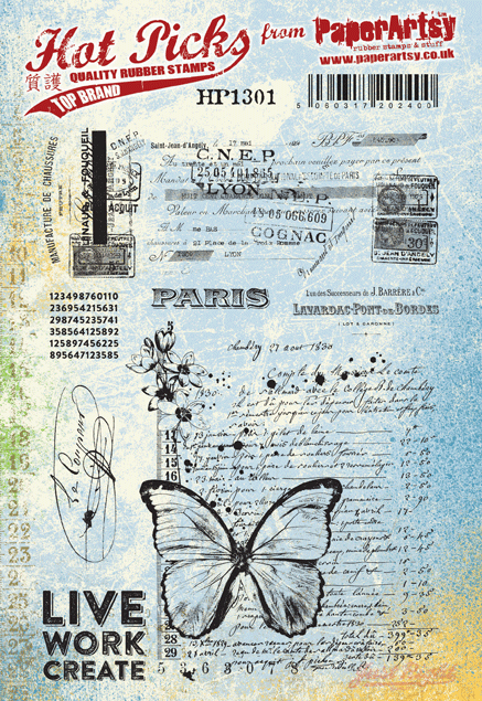 PaperArtsy // Hot Pick No. 1301 // Gummistempel // A 5 Größe