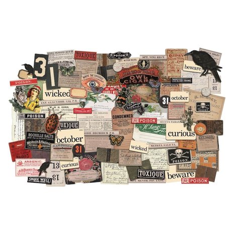 Tim Holtz Halloween Ephemera Pack // 93 pieces