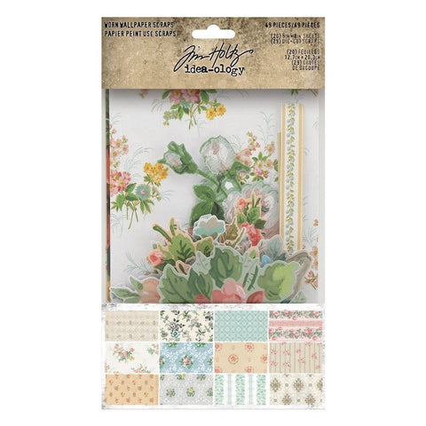 Tim Holtz Worn Wallpaper Scraps  // 49 Stk.