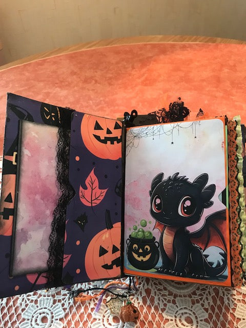 A 5 large journal with hidden ring binding "Spring" // handmade by Beate