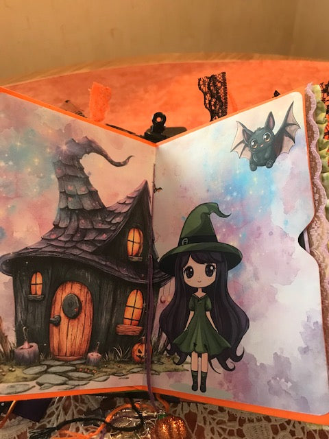 A 5 large journal with hidden ring binding "Spring" // handmade by Beate