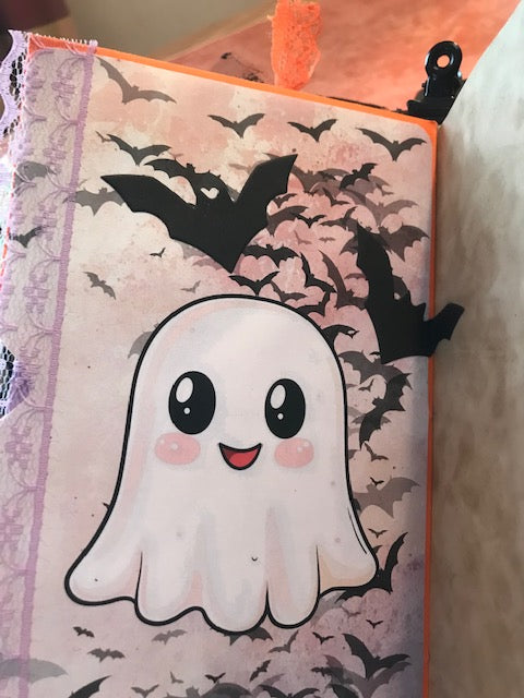 A 5 large journal with hidden ring binding "Spring" // handmade by Beate