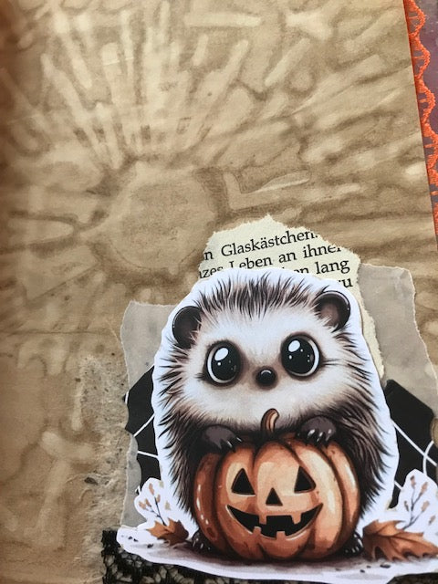 A 5 large journal with hidden ring binding "Spring" // handmade by Beate