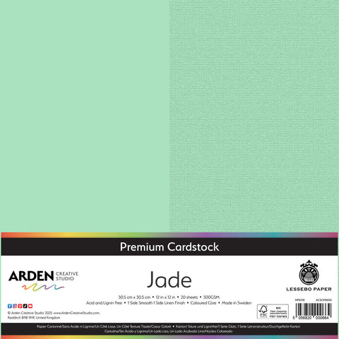 3 stk Premium Cardstock // 12x12 inch (30,5cmx30,5cm) // "Jade" // Arden Creative Studio