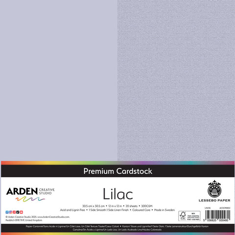 3 stk Premium Cardstock // 12x12 inch (30,5cmx30,5cm) // "Lilac" // Arden Creative Studio