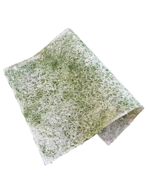 Mulberry paper - mixture with colored pitaya fibers // green // 1 piece // approx. 38 cm x 25 cm