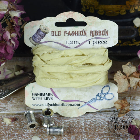 Old Fashion Ribbon // "yellow" // Leinenband // 1,20 bis 1,40 m lang - 2 cm breit