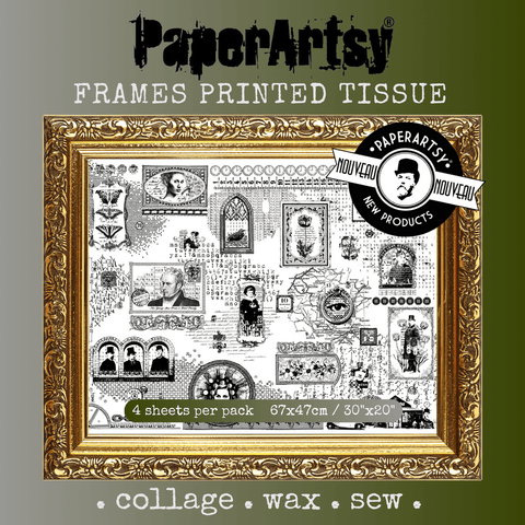 PaperArtsy // Printed Tissue "Frames" // 4 pieces 67 x 47cm