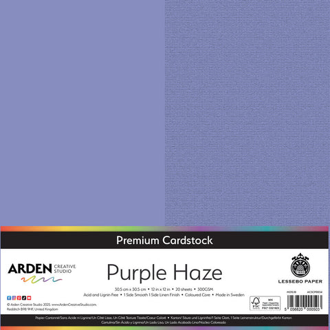 3 stk Premium Cardstock // 12x12 inch (30,5cmx30,5cm) // "Purple Haze" // Arden Creative Studio