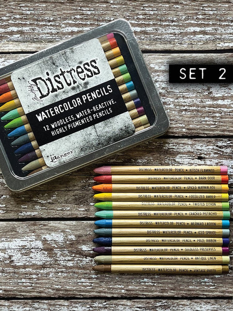 Tim Holtz Distress Watercolor Pencils Kit 2 // 12 pieces