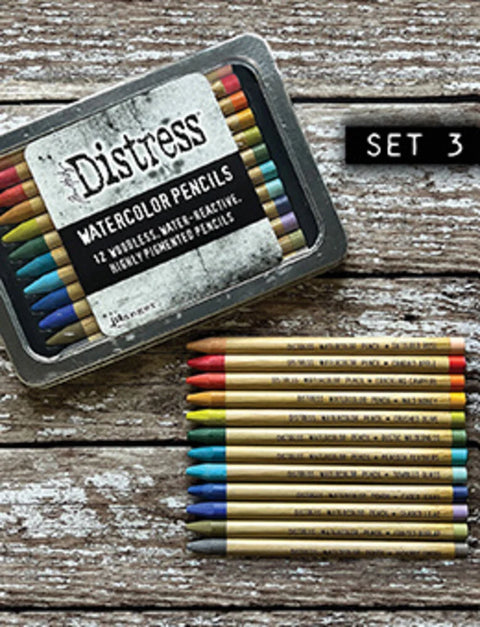 Tim Holtz Distress Watercolor Pencils Kit 3 // 12 pieces