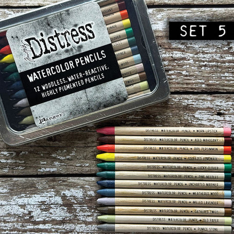 Tim Holtz Distress Watercolor Pencils Kit 5 // 12 pieces