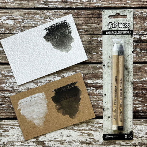 Tim Holtz Distress Watercolor Pencils Picket Fence & Black Soot // 2 Stück